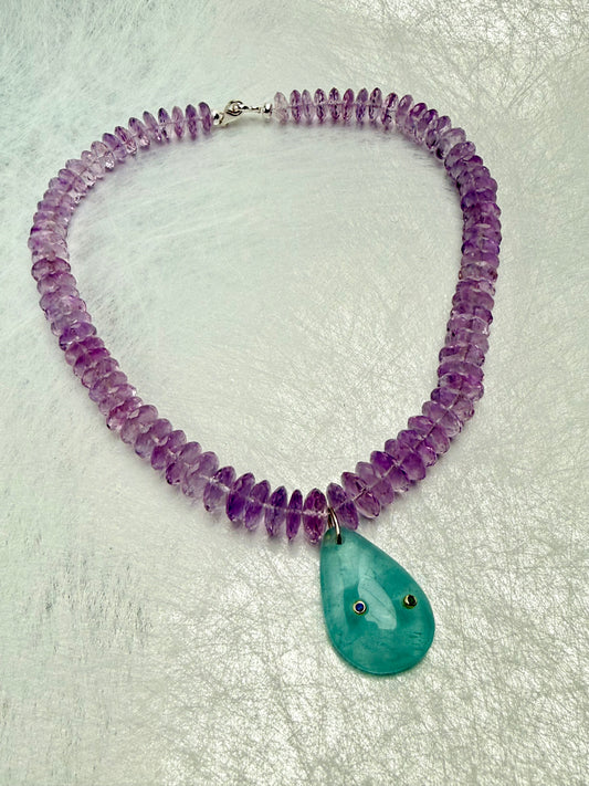 VIOLA with Aquamarine Charm